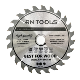 RNtools Cirkelzaagblad - Best for Wood - 160 x 20 mm - 24 tanden - Speciaal voor Festool