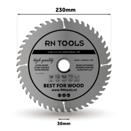 RNtools Cirkelzaagblad - Best for Wood- 230 x 30 mm - 48 tanden