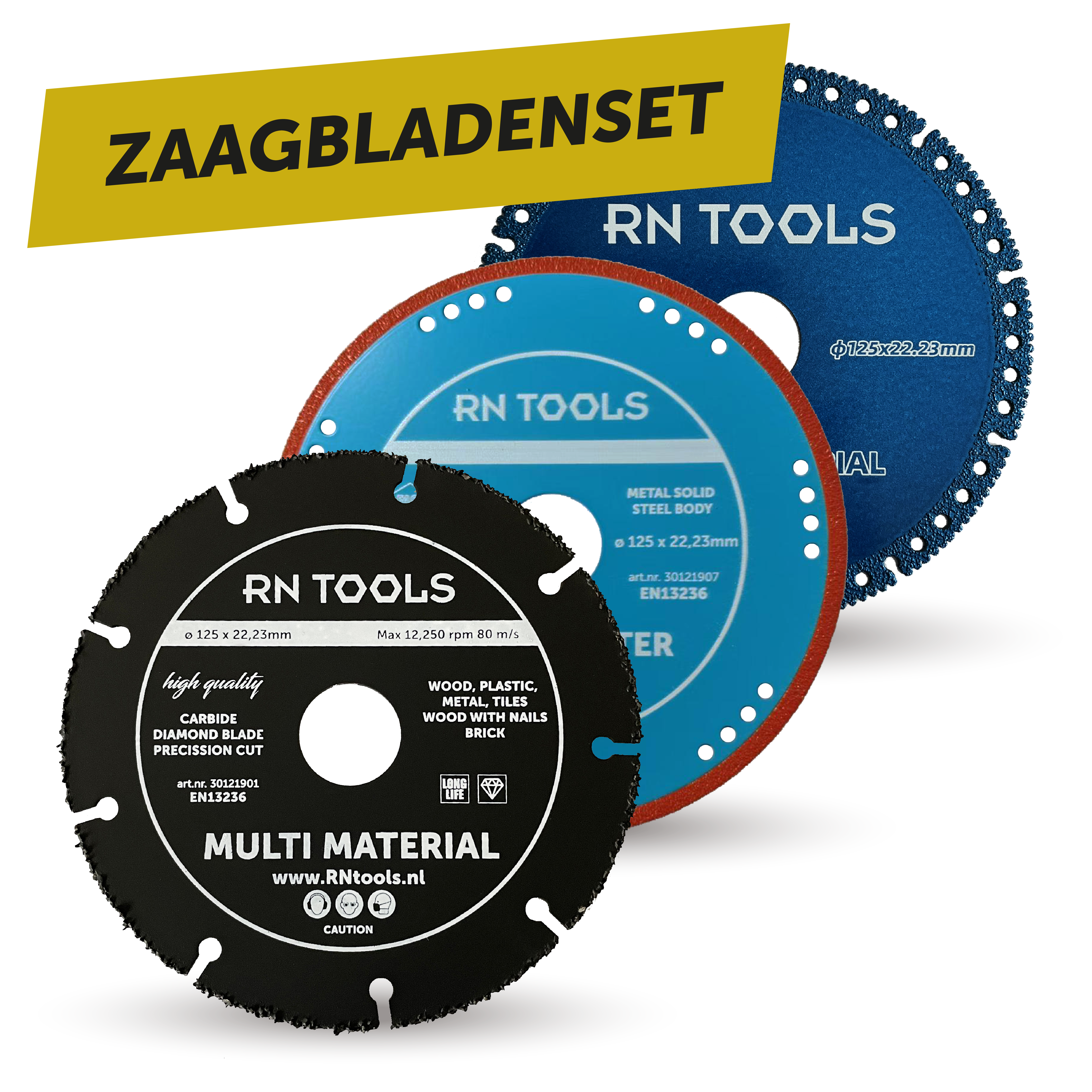 Zaagbladenset 3-delig - Multi Carbide Slijpschijf - Metaal Slijpschijf - Slijpschijf Multi Material