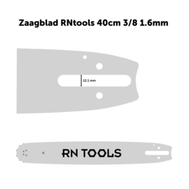 RNtools zaagblad Xtreme 40cm (o.a. Stihl) + 5x RNtools zaagketting 3/8 1.6mm 60 schakels