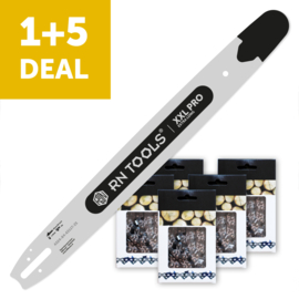 Kettingzaagblad 63 cm 3/8 1.6 mm XXL Pro + 5x Zaagketting