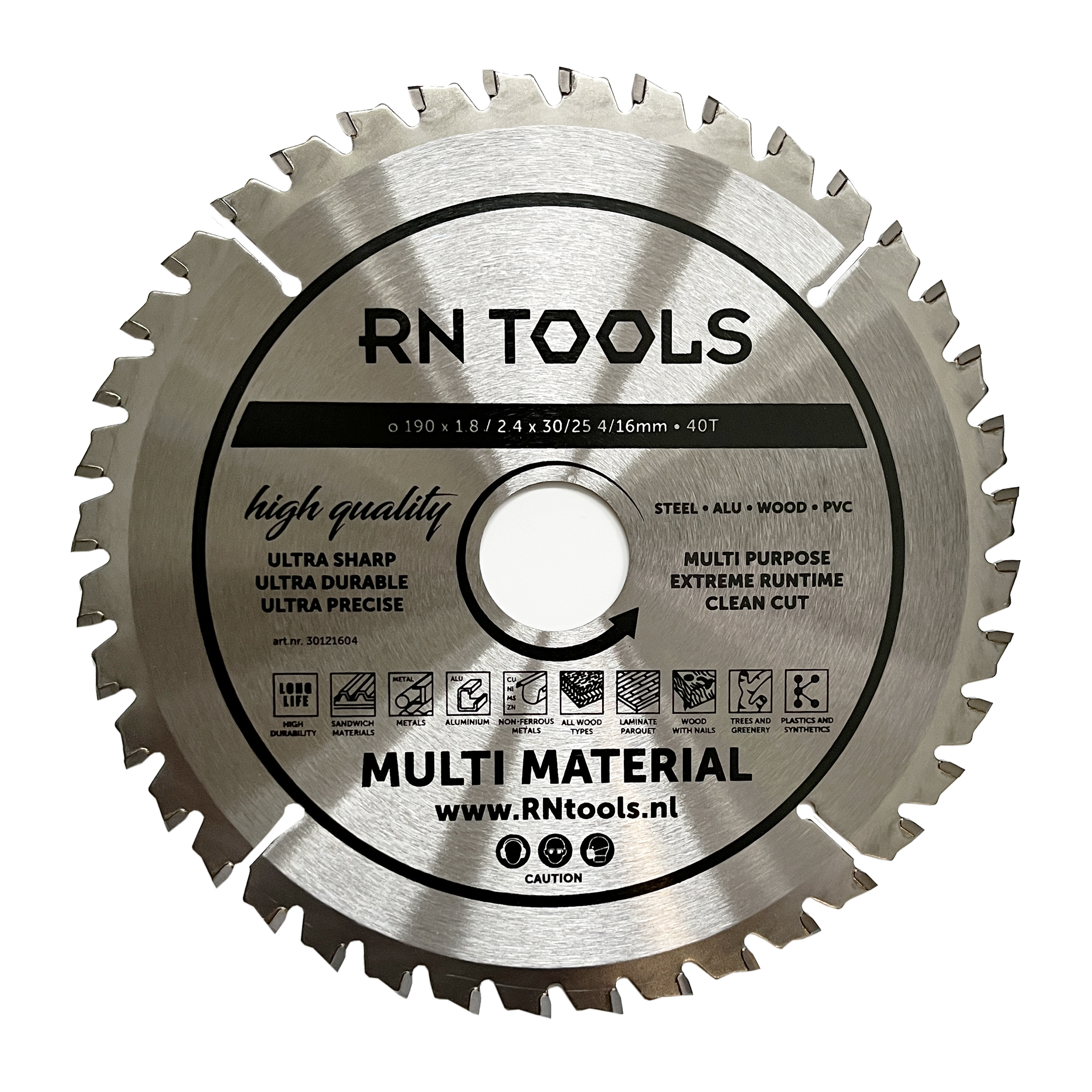 Cirkelzaagbladenset 2-delig - 190 x 30 mm - voor Hout, Metaal en Aluminium