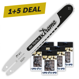 Kettingzaagblad 35 cm 3/8 1.3 mm Xtreme + 5x Zaagketting