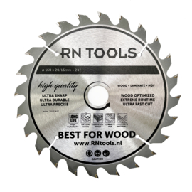 RNtools Cirkelzaagblad - Best for Wood - 160 x 20 mm - 24 tanden - Speciaal voor Festool - 3 STUKS