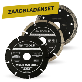 Zaagbladenset 3-delig - Multi Carbide Slijpschijf - Diamantzaagblad 125 mm Universeel - Diamantzaagblad voor Keramische Tegels