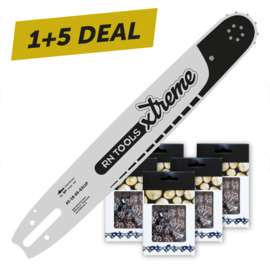 Kettingzaagblad 45 cm 3/8 1.6 mm Xtreme + 5x Zaagketting