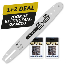 Kettingzaagblad 35 cm 3/8 1.1 mm LiteCut + 2x Zaagketting
