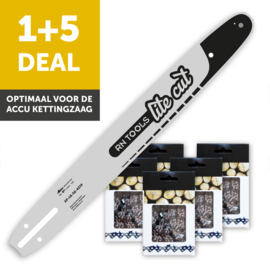 Kettingzaagblad 40 cm 3/8 1.1 mm LiteCut + 5x Zaagketting