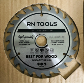 RNtools Cirkelzaagblad - Best for Wood - 135 x 20 mm - 24 tanden - 3 STUKS