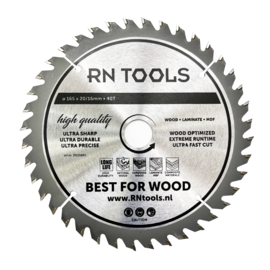 RNtools Cirkelzaagblad - Best for Wood - 165 x 20 mm - 40 tanden - 3 STUKS