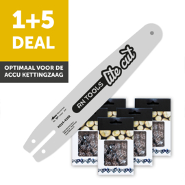 Kettingzaagblad 35 cm 3/8 1.1 mm LiteCut + 5x Zaagketting