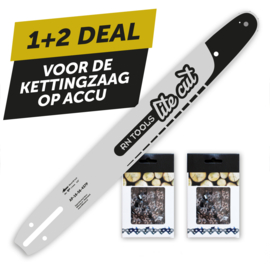 Kettingzaagblad 40 cm 3/8 1.1 mm LiteCut + 2x Zaagketting