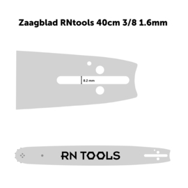 RNtools zaagblad Xtreme 40cm (o.a. Dolmar, Husqvarna en Echo) + RNtools zaagketting 3/8 1.6mm 60 schakels