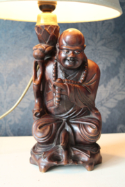 Houten Boeddha lamp