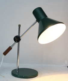 Vintage industriële bureaulamp in groen metaal