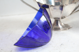 Art Deco - Suikerpot met blauwglazen binnenbak