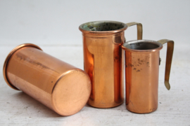 Roodkoperen maatcups, set van 3