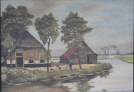 Schilderij - H. Plettenburg "Wintermorgen" ca 1940