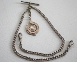 Zilveren royal albert horloge ketting ca 1900/1910