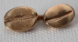 Gouden (14 karaat) dubbele knoop in de vorm van koffiebonen
