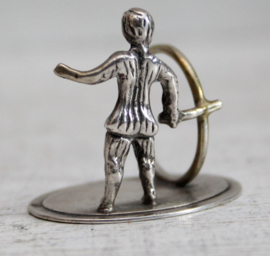 Zilveren miniatuur - Hoepelaar