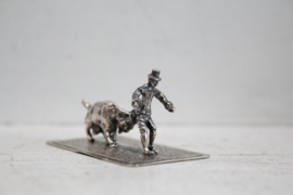 Zilveren miniatuur - Man met Bok