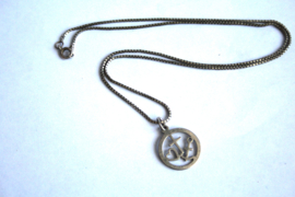 Zilver, ketting met hanger - geloof, hoop en liefde