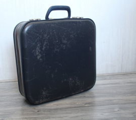 Vintage donkerblauwe koffer