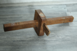 nooitgedagt  antiek houten graadmeter (gereedschap)