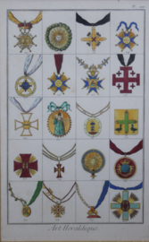 Heraldiek - Handingekleurde ere tekens - Frankrijk 19e eeuw