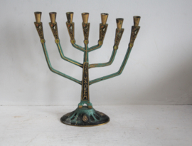 Menorah (7 armige Joodse kandelaar) - Beschilderd Brons