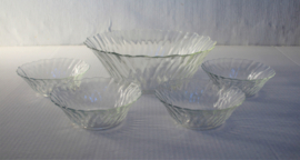 Vintage glazen bowl of punch set