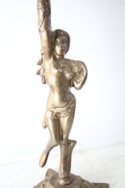 Brons, Kandelaar met dame, Art Nouveau