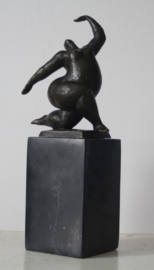 Dikke dansende dame - Bronzen sculptuur - J.B. Deposee Milo