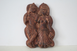 Houten afbeelding van Krishna en Radha - India - begin 20ste eeuw