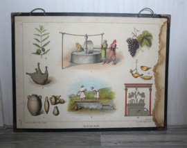 Schoolplaat - Bijbelsche platen - Olie en Wijn, 19e eeuw