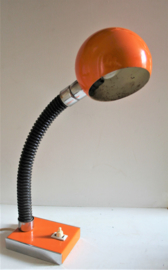 Vintage oranje bureaulamp / bollamp