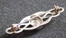 Schotse broche met gezet kristal .925 zilver