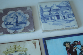 Collectie van 4 Nederlandse en Spaanse tegels