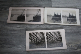 19 stuks antieke stereokaarten, 3D