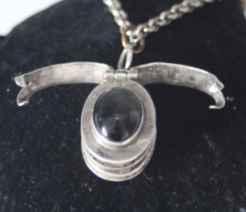 Zilveren foto locket met onyx - Mexicaans zilver