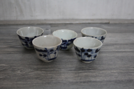5 Japanse sake kopjes - 19e eeuw