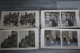 19 stuks antieke stereokaarten, 3D