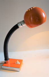 Vintage oranje bureaulamp / bollamp