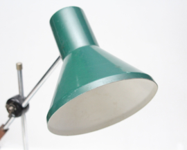 Vintage industriële bureaulamp in groen metaal