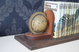 Mooie boekenplank met wereldbollen inc dieren encyclopedie