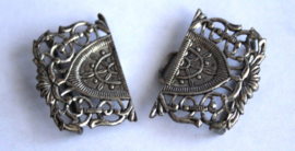 Verzilverd - dubbele riemgesp