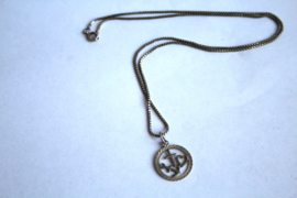 Zilver, ketting met hanger - geloof, hoop en liefde