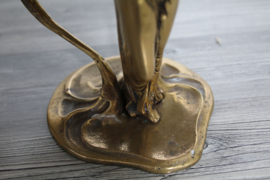 Brons, Art Nouveau -  butlerschaal versierd met elf / fee