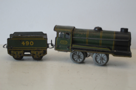 Blikken trein - Hornby Locomotief met tender 490